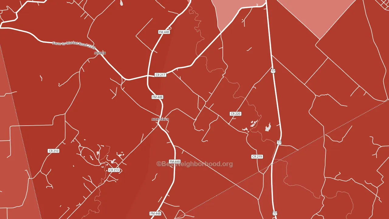 Northrup, TX block-group political-lean map