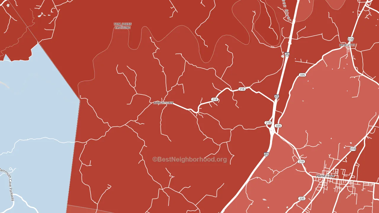 Northtown, KY block-group political-lean map