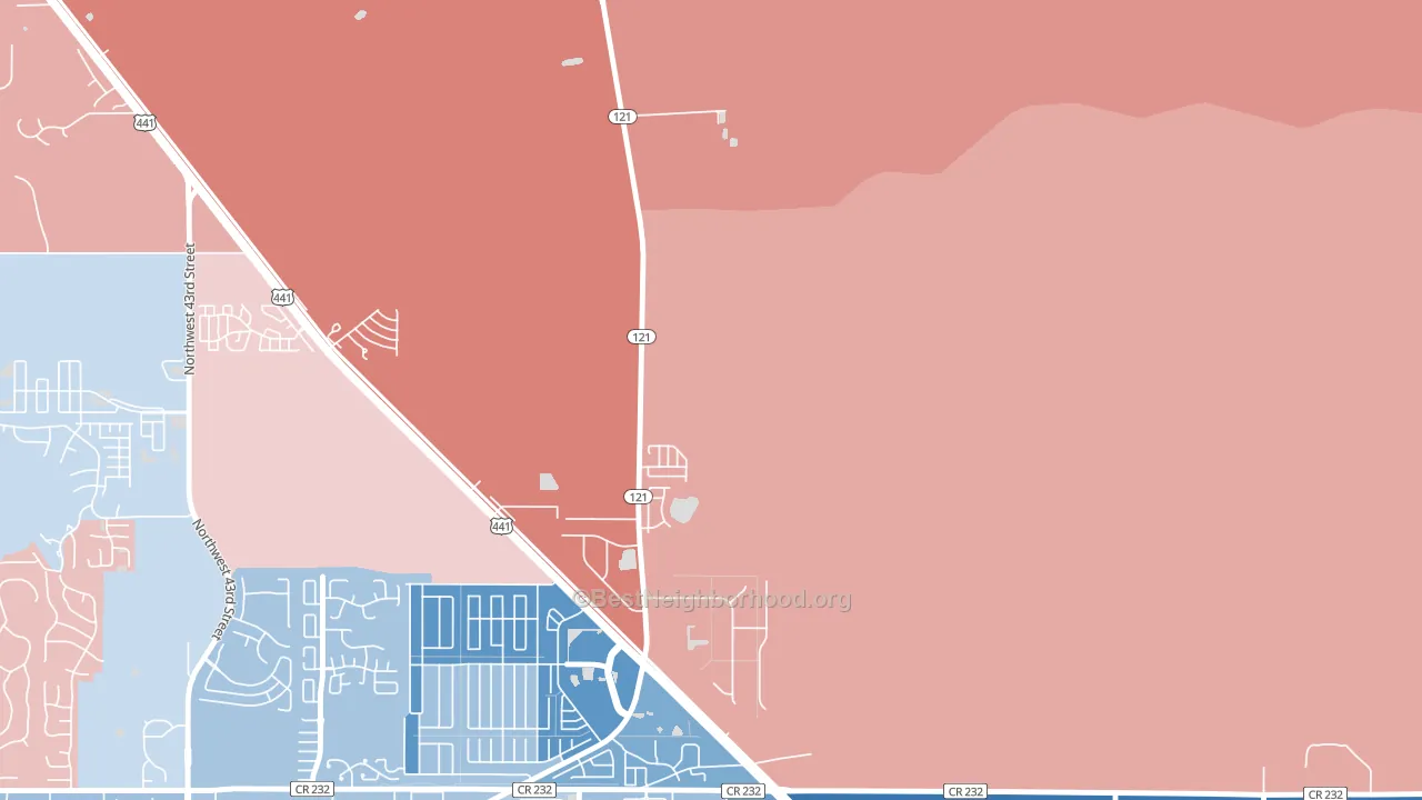 Northwood, FL block-group political-lean map