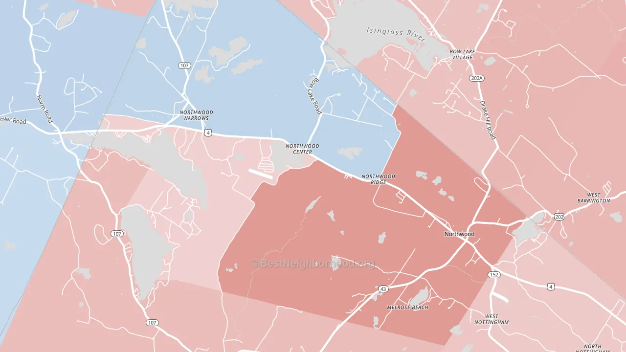 Northwood, NH block-group political-lean map