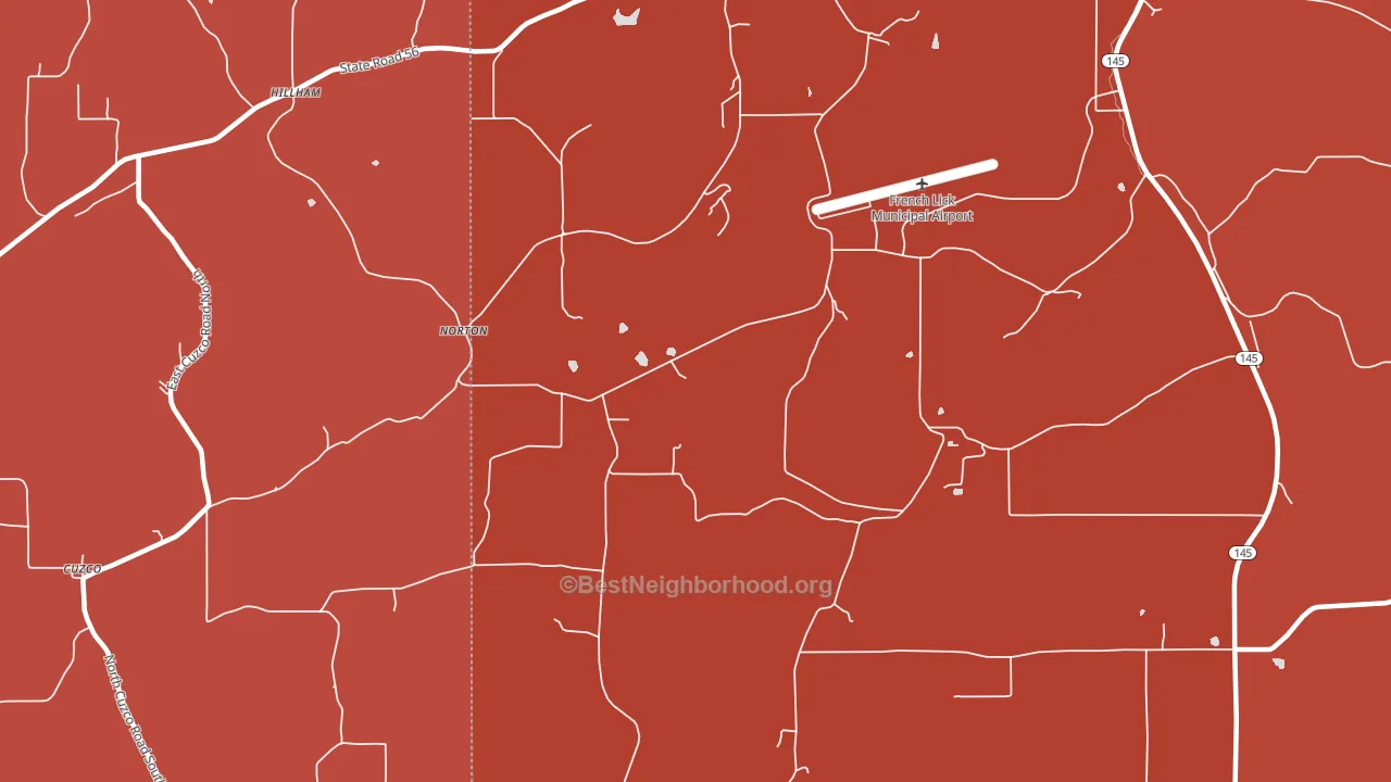 Norton, IN block-group political-lean map