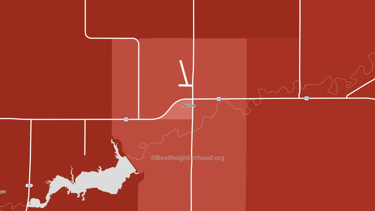 Norton, KS block-group political-lean map