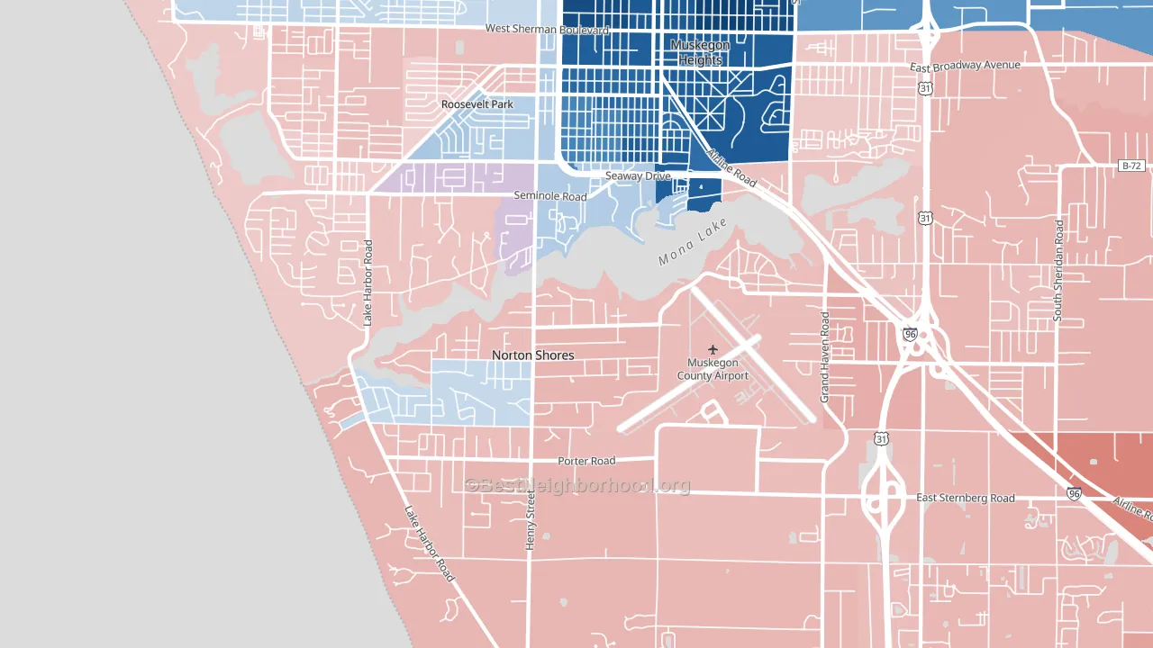 Norton Shores, MI block-group political-lean map