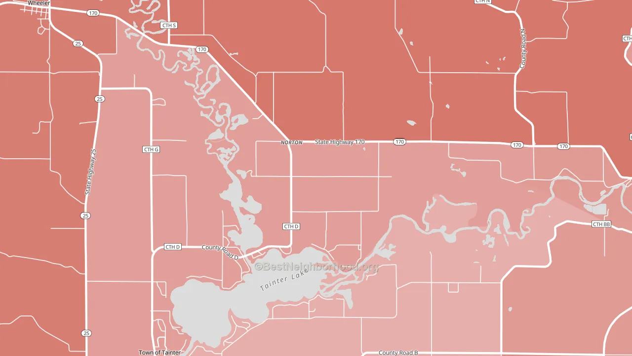 Norton, WI block-group political-lean map