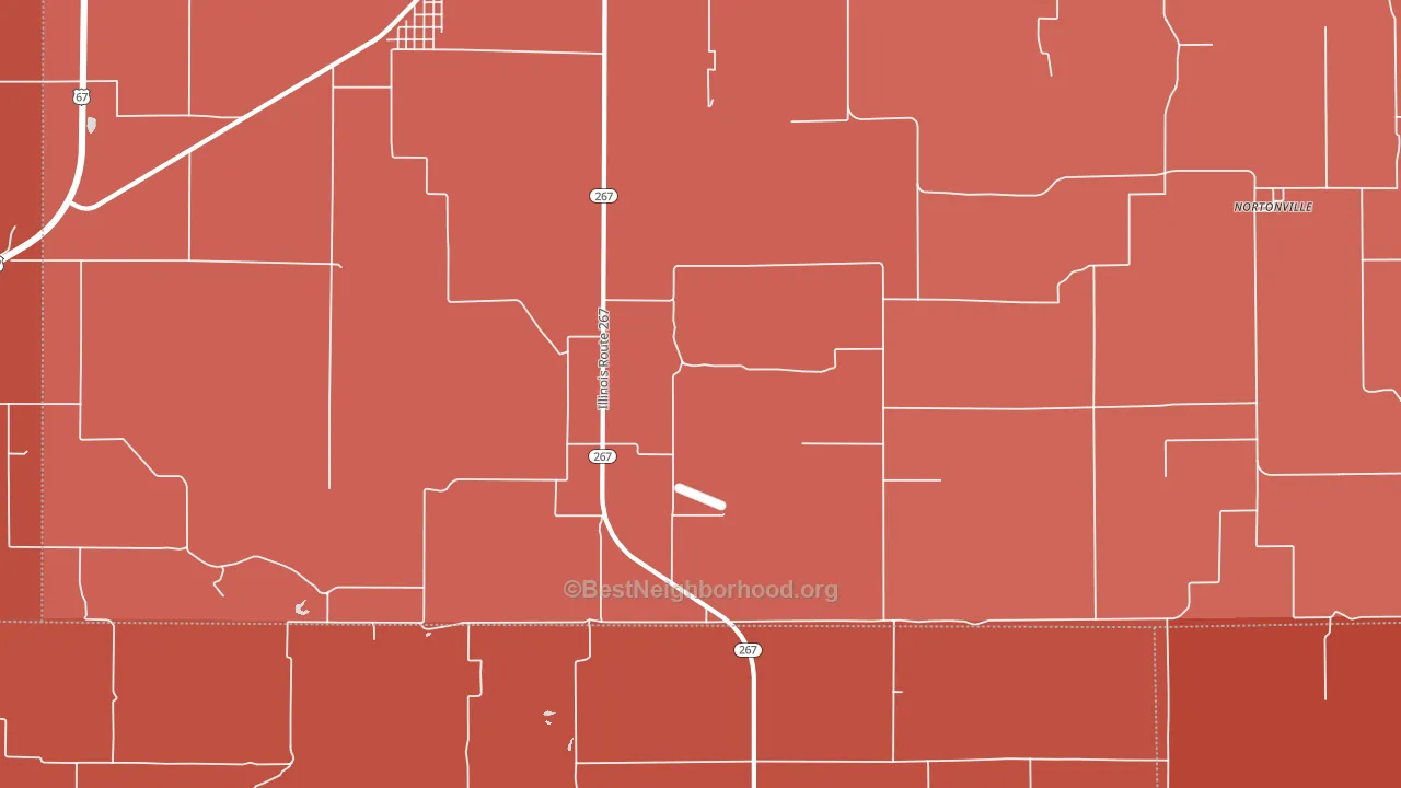 Nortonville, IL block-group political-lean map