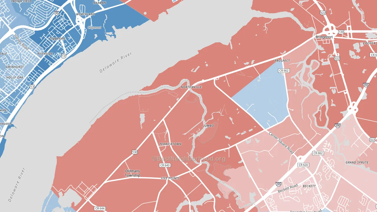 Nortonville, NJ block-group political-lean map
