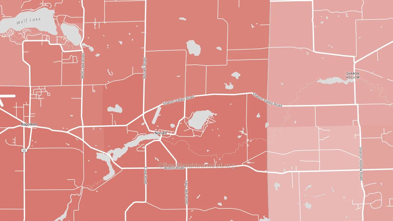 Norvell, MI block-group political-lean map