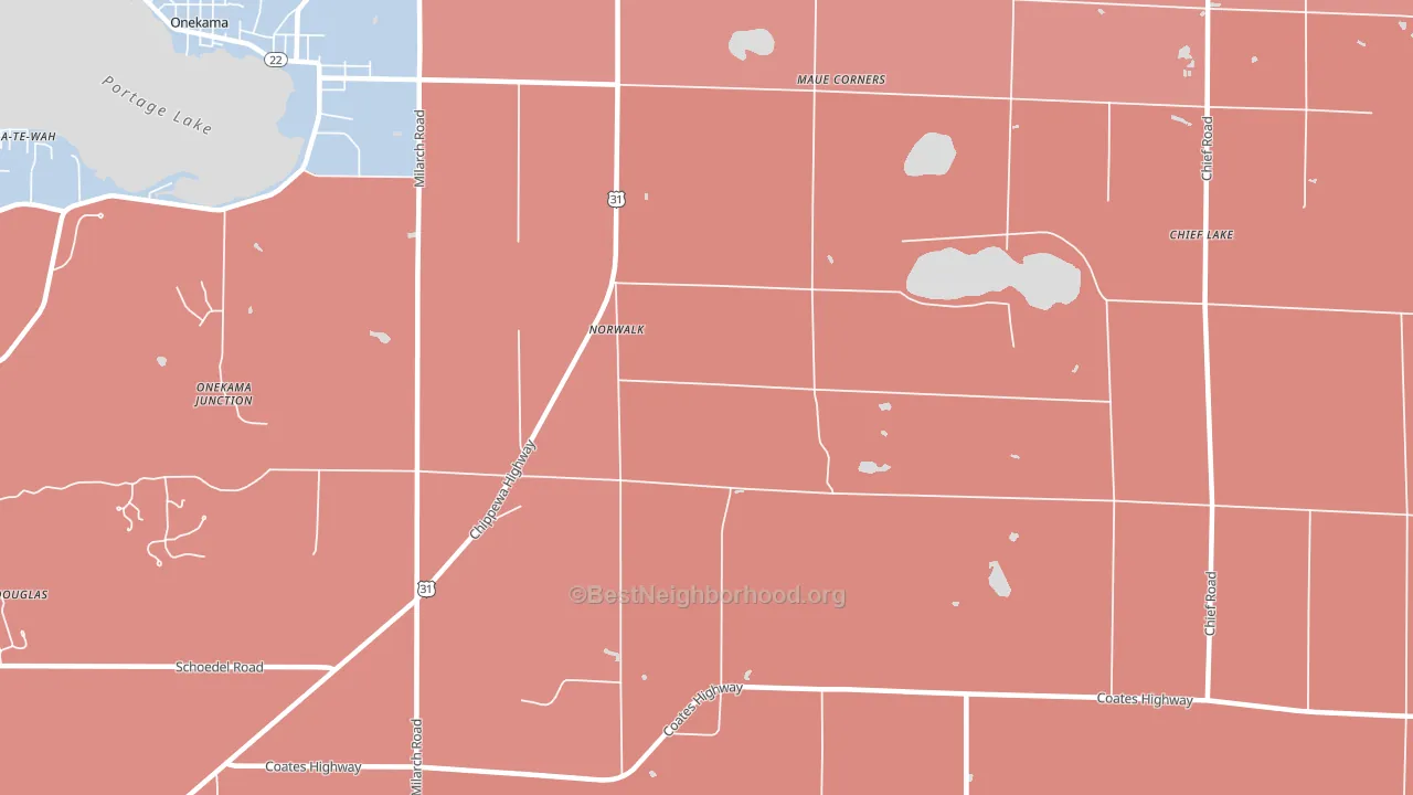 Norwalk, MI block-group political-lean map