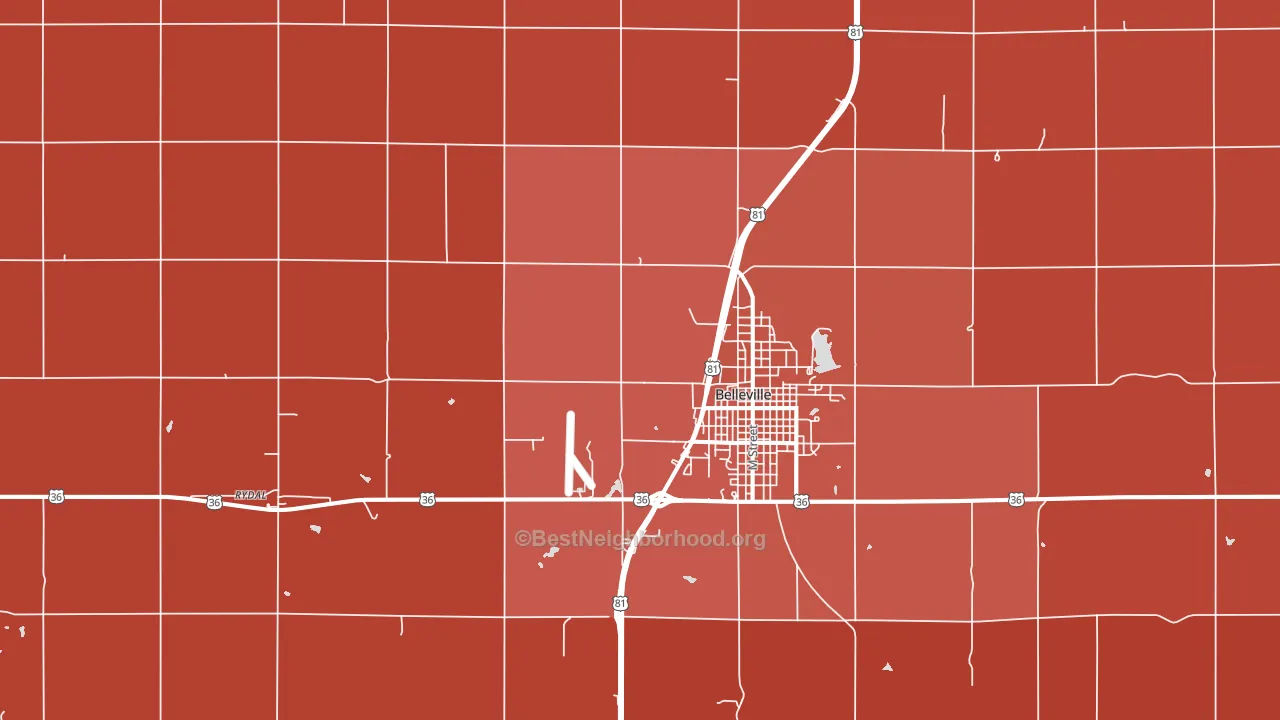 Norway, KS block-group political-lean map