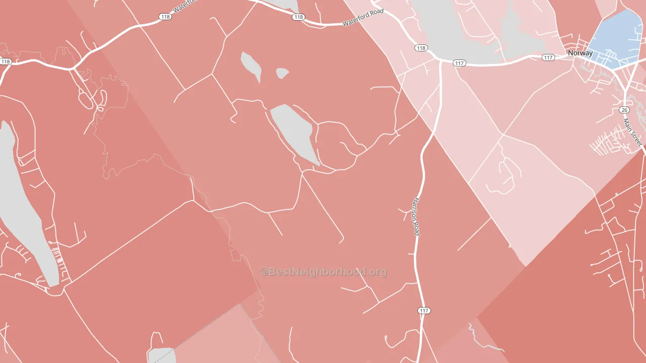Norway Lake, ME block-group political-lean map