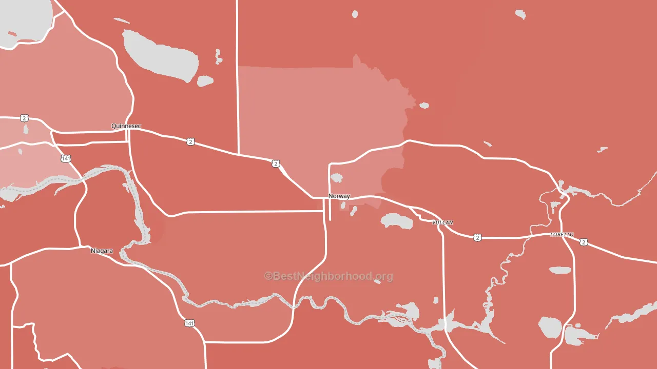 Norway, MI block-group political-lean map