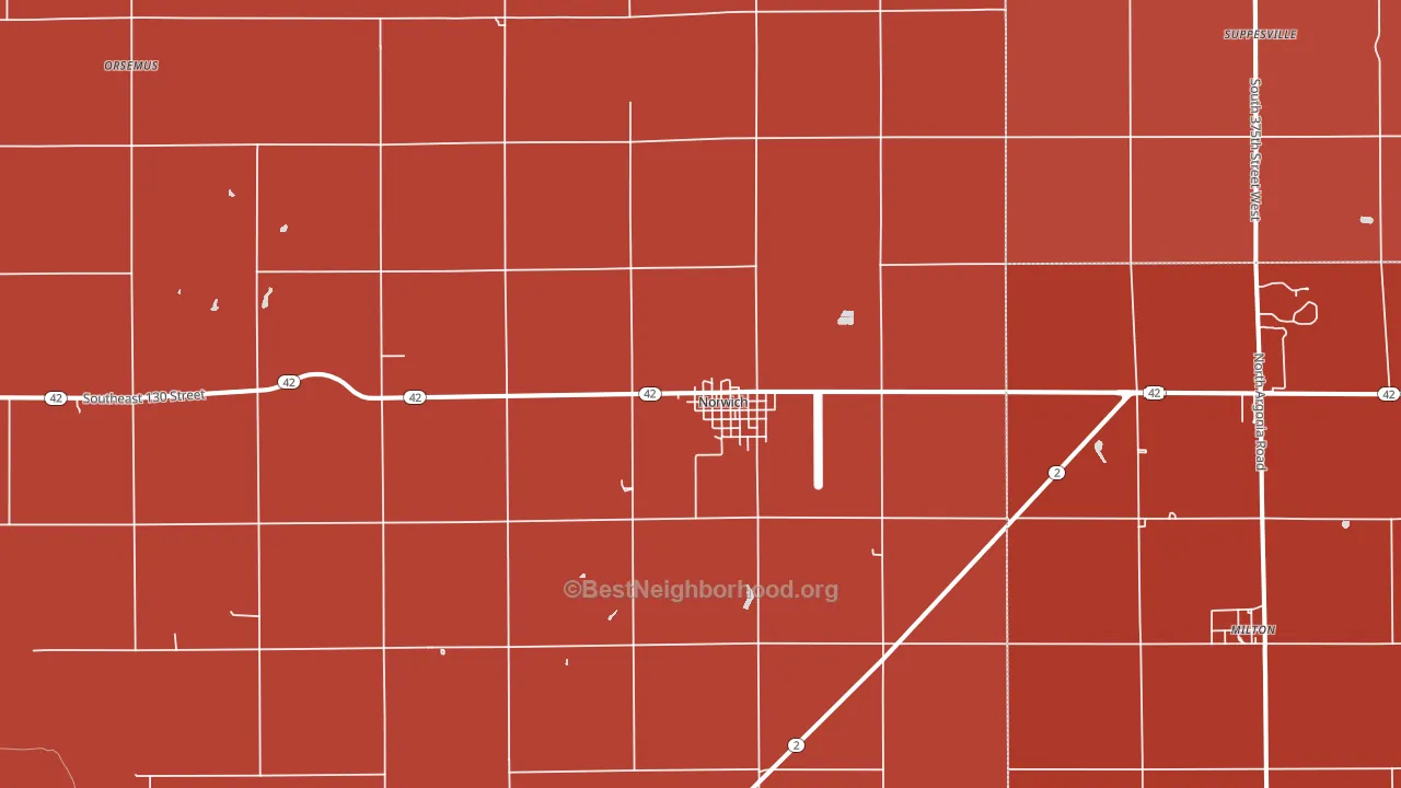 Norwich, KS block-group political-lean map