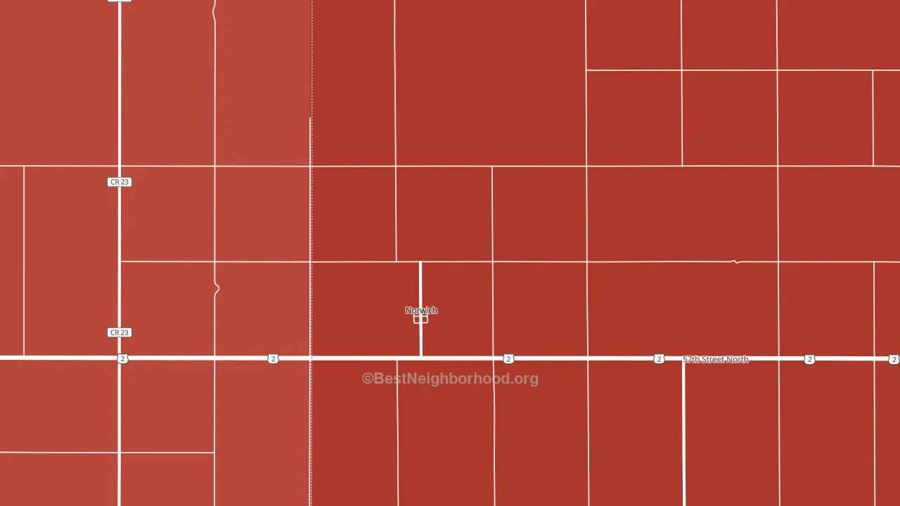 Norwich, ND block-group political-lean map