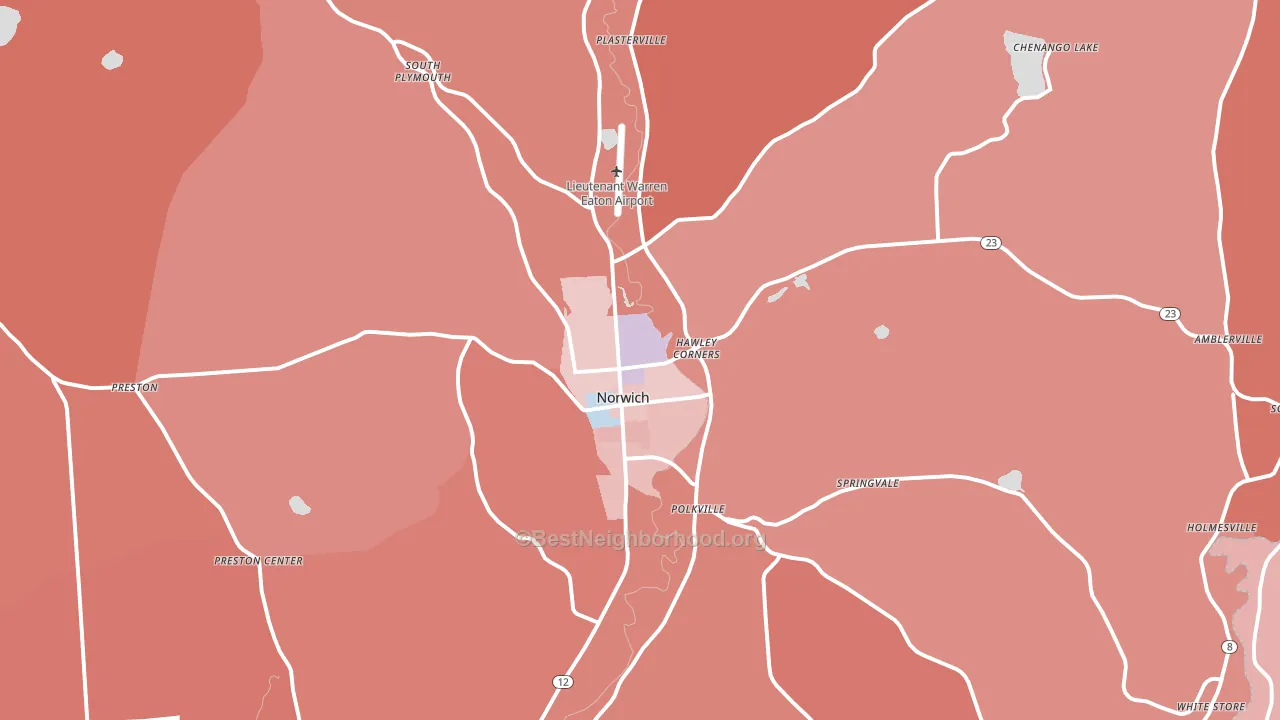 Norwich, NY block-group political-lean map
