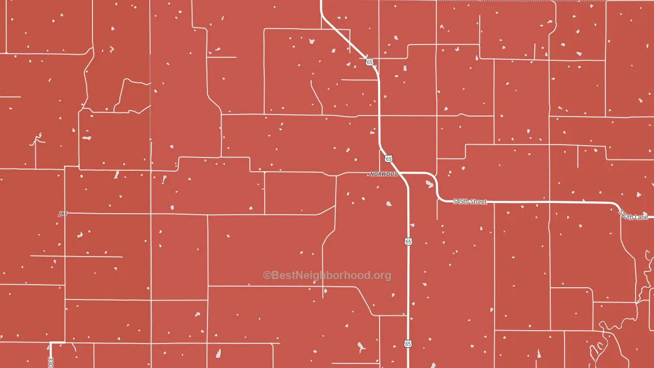 Norwood, IA block-group political-lean map