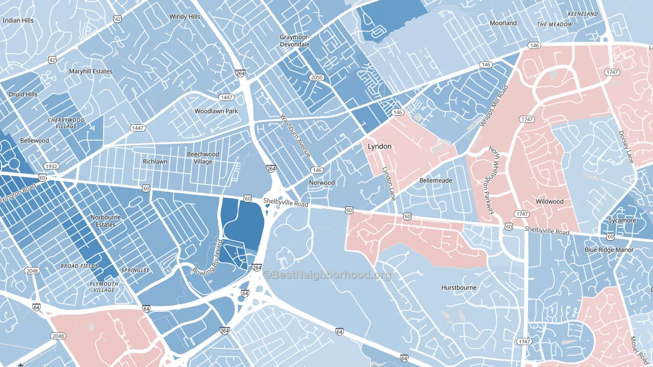 Norwood, KY block-group political-lean map