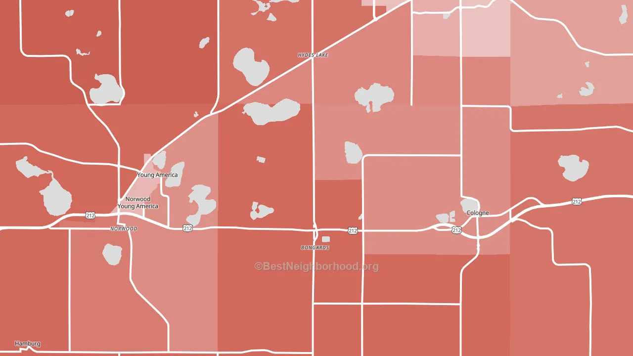 Norwood, MN block-group political-lean map