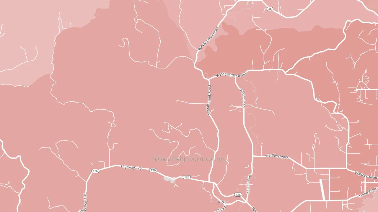 Noti, OR block-group political-lean map