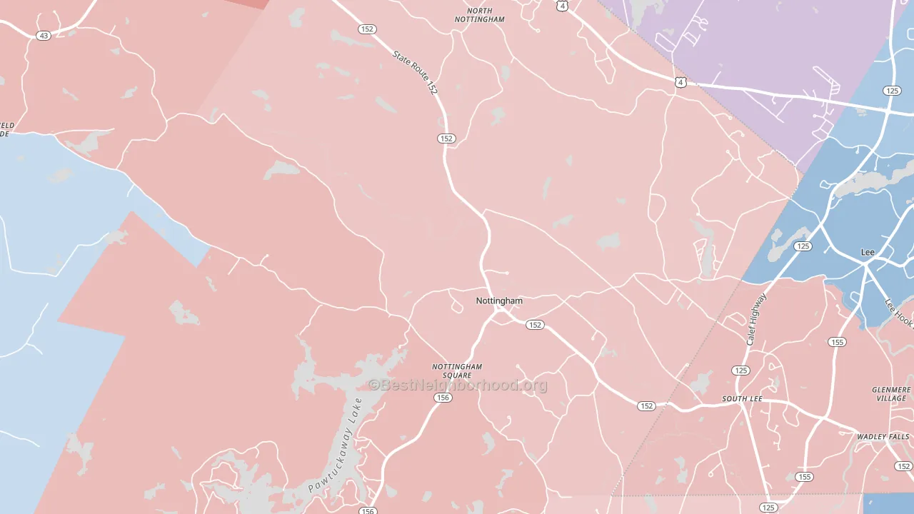 Nottingham, NH block-group political-lean map