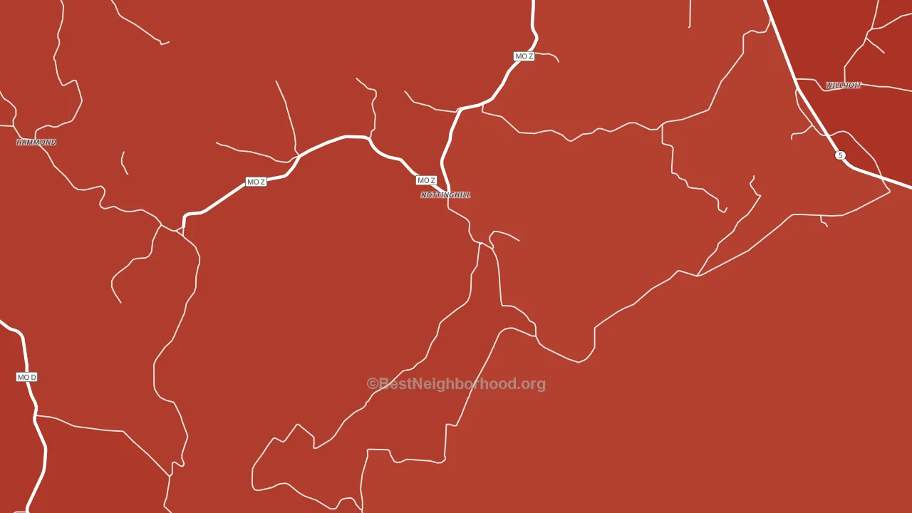 Nottinghill, MO block-group political-lean map