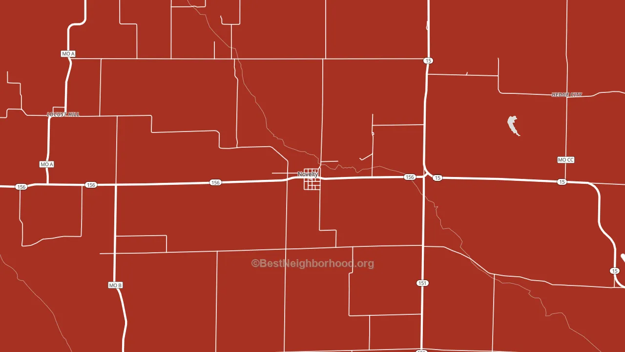 Novelty, MO block-group political-lean map