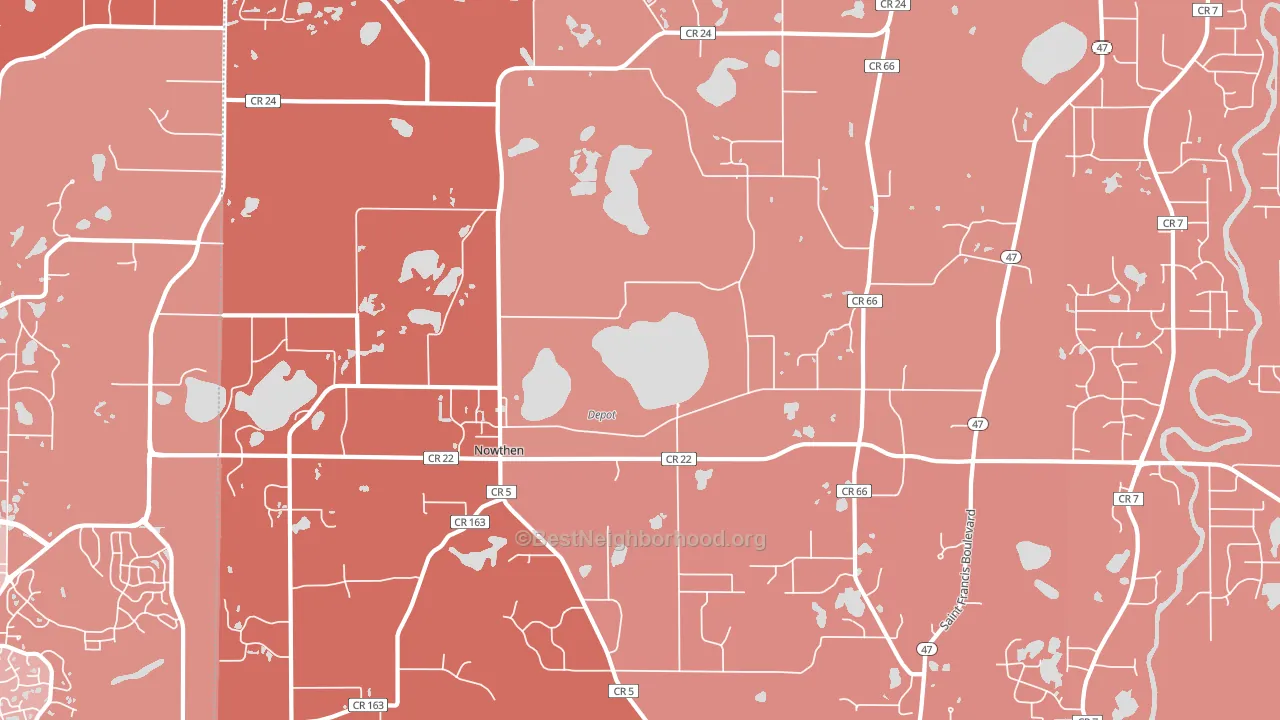 Nowthen, MN block-group political-lean map