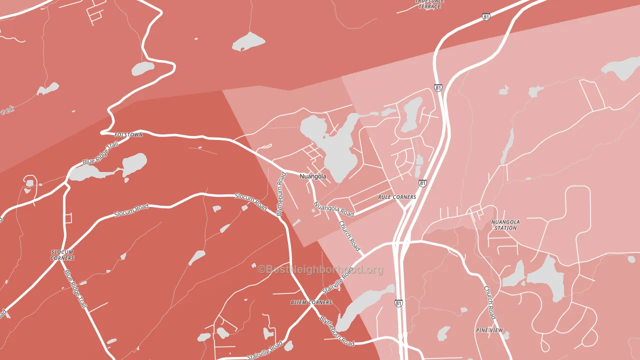 Nuangola, PA block-group political-lean map
