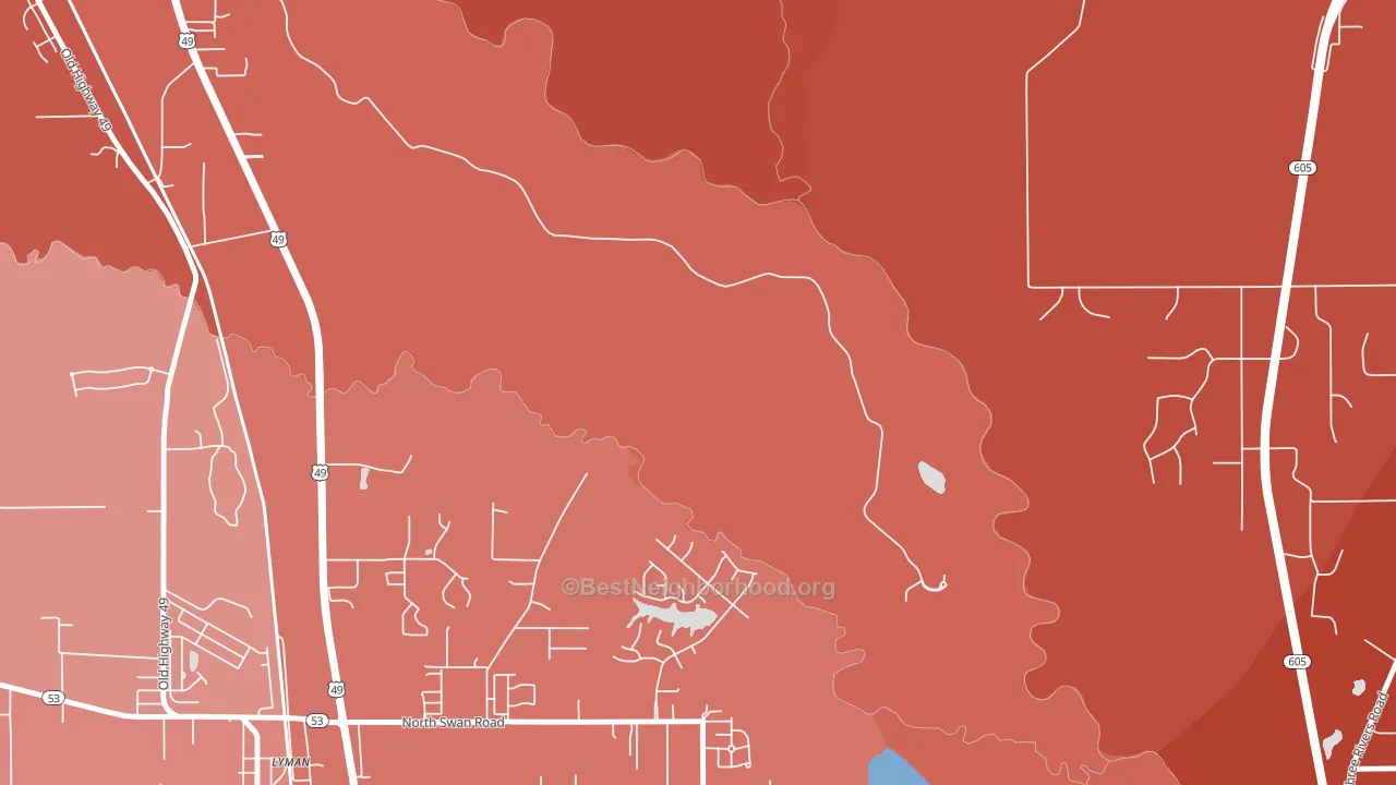 Nugent, MS block-group political-lean map