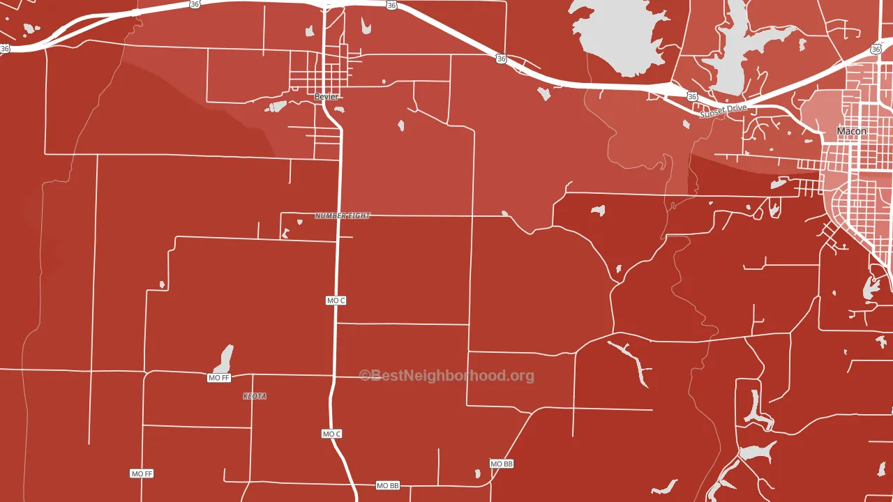 Number Eight, MO block-group political-lean map