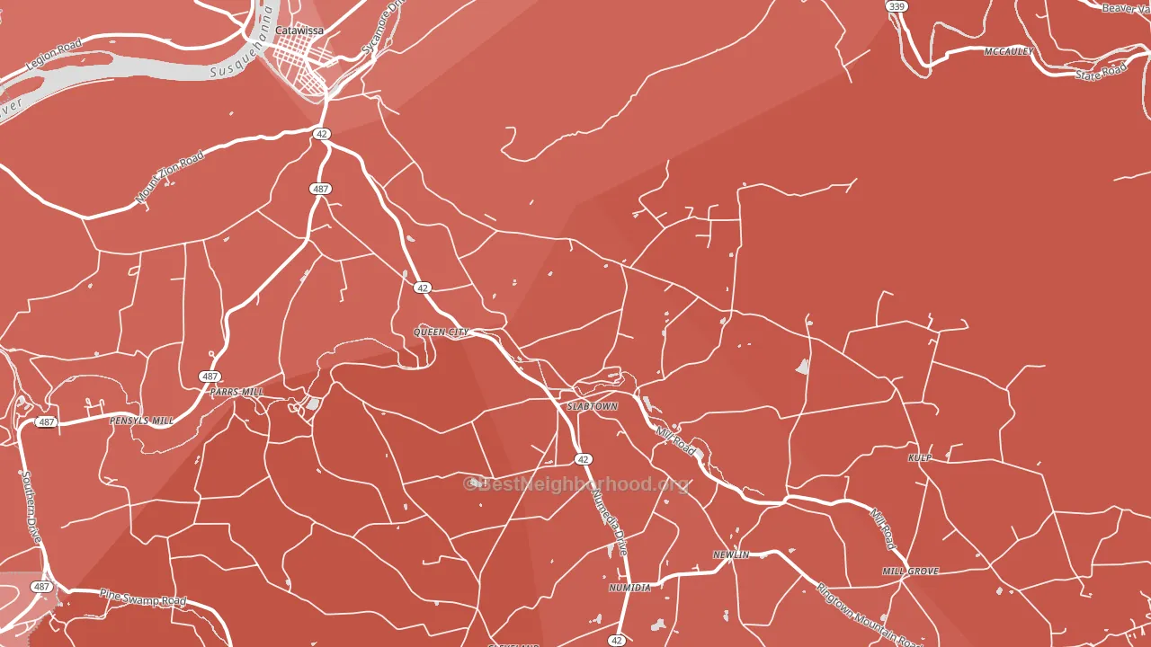 Numidia, PA block-group political-lean map