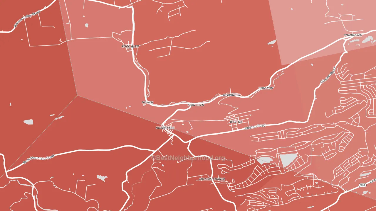 Nuremberg, PA block-group political-lean map
