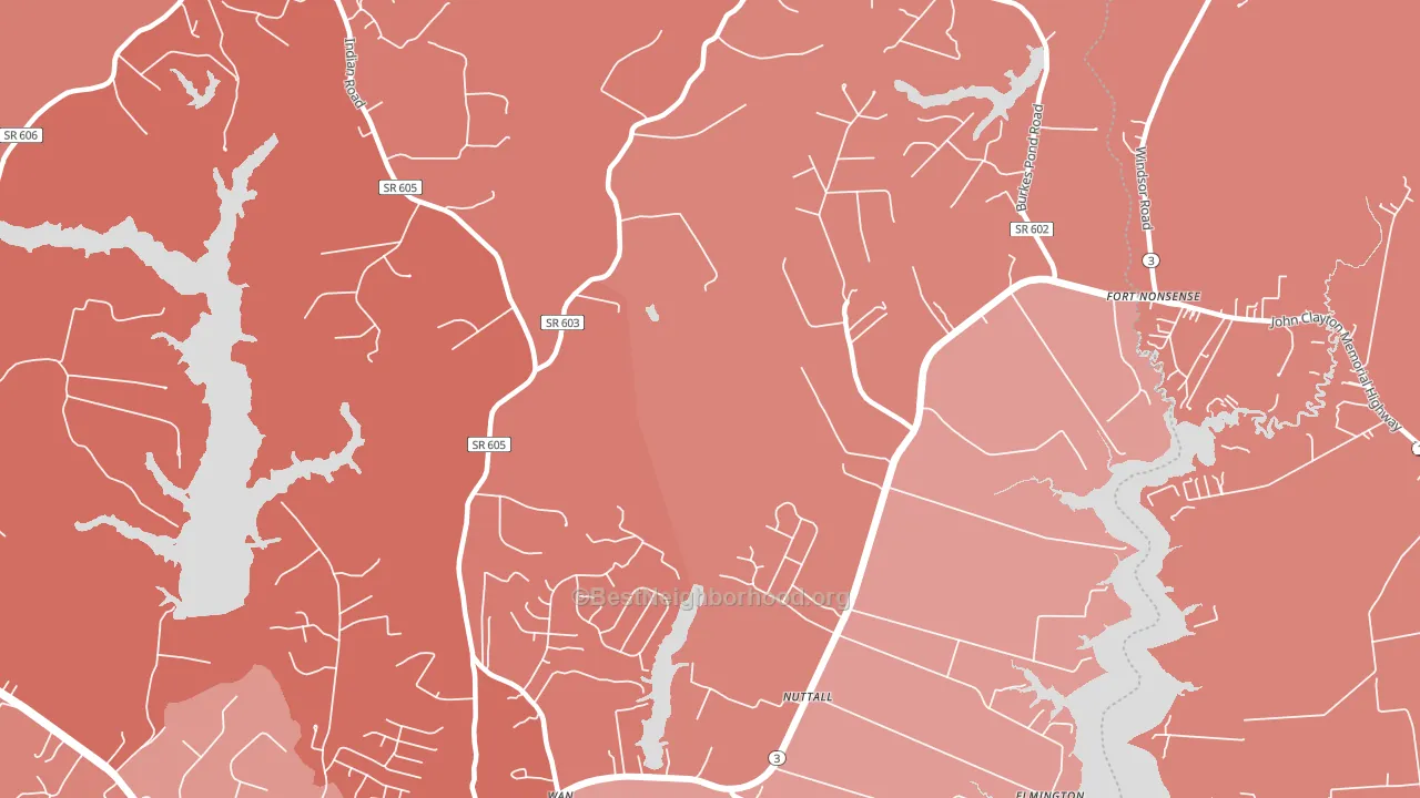 Nuttall, VA block-group political-lean map