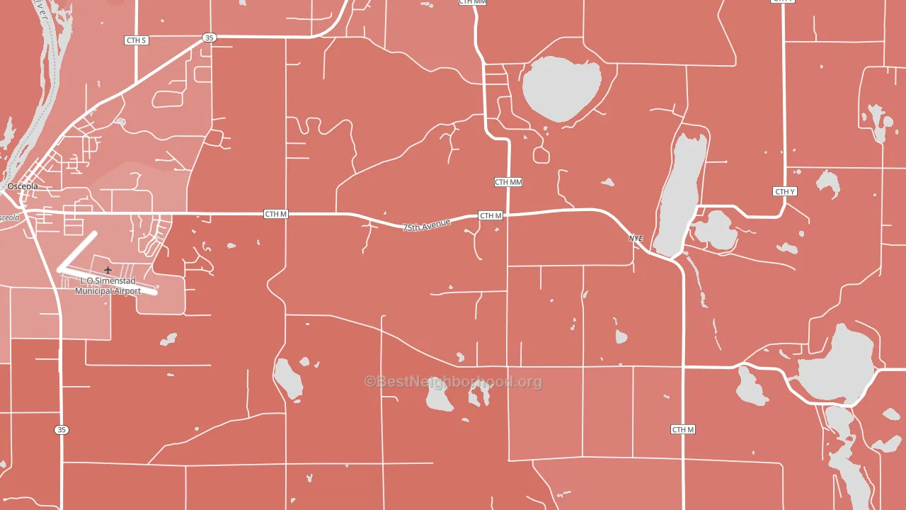 Nye, WI block-group political-lean map