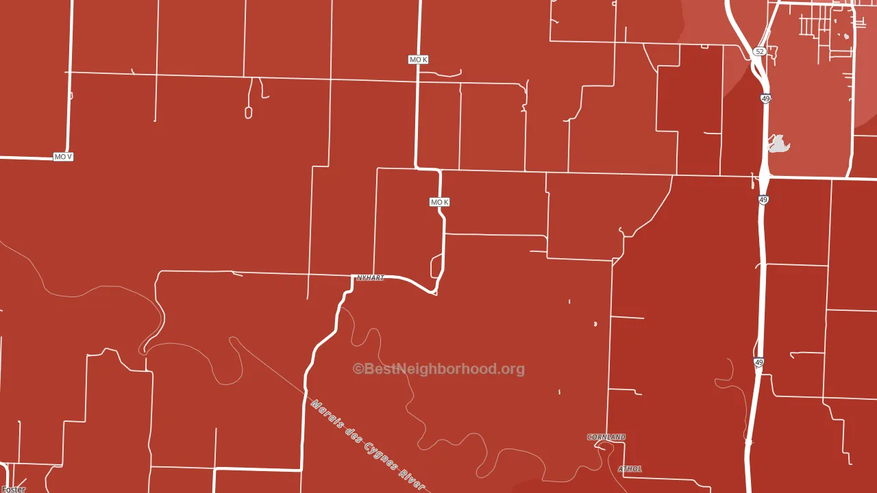 Nyhart, MO block-group political-lean map