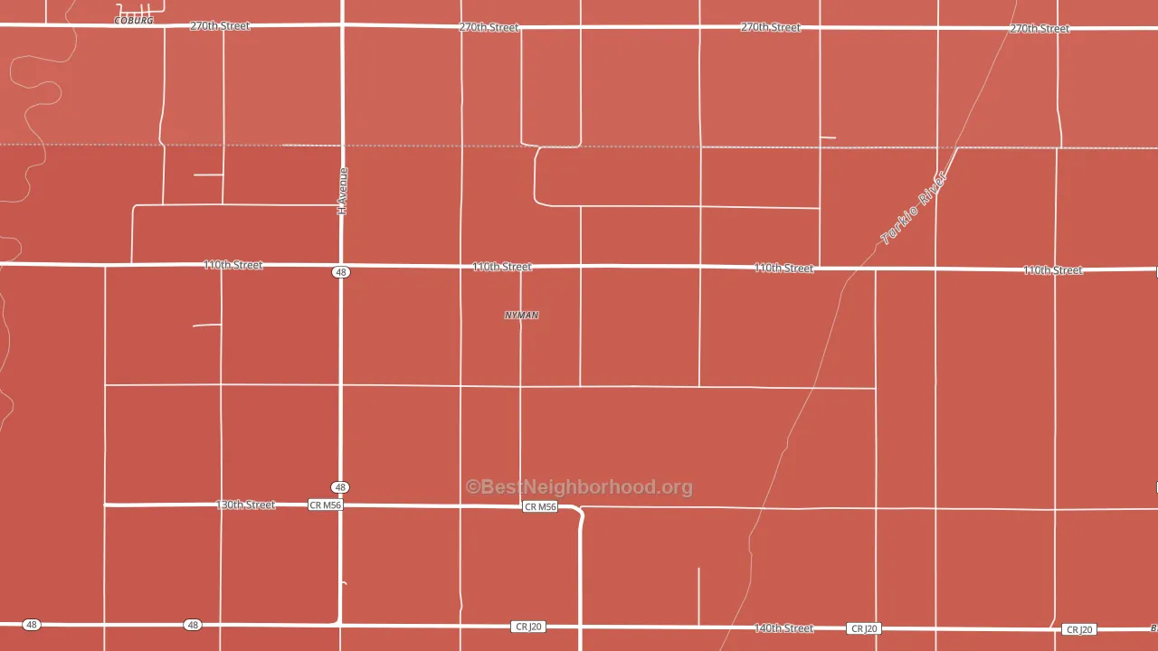 Nyman, IA block-group political-lean map