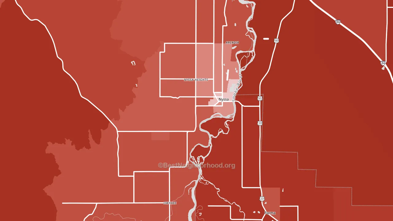 Nyssa, OR block-group political-lean map