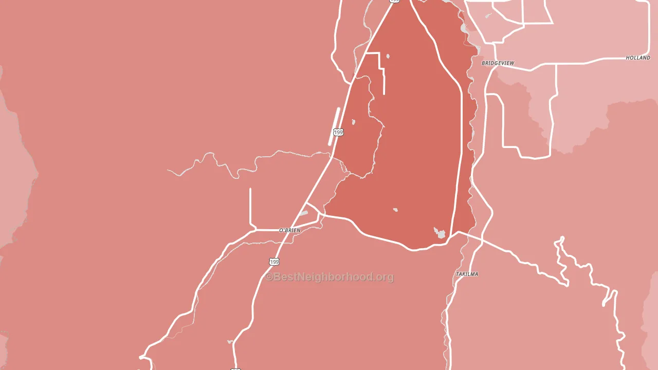 O'Brien, OR block-group political-lean map