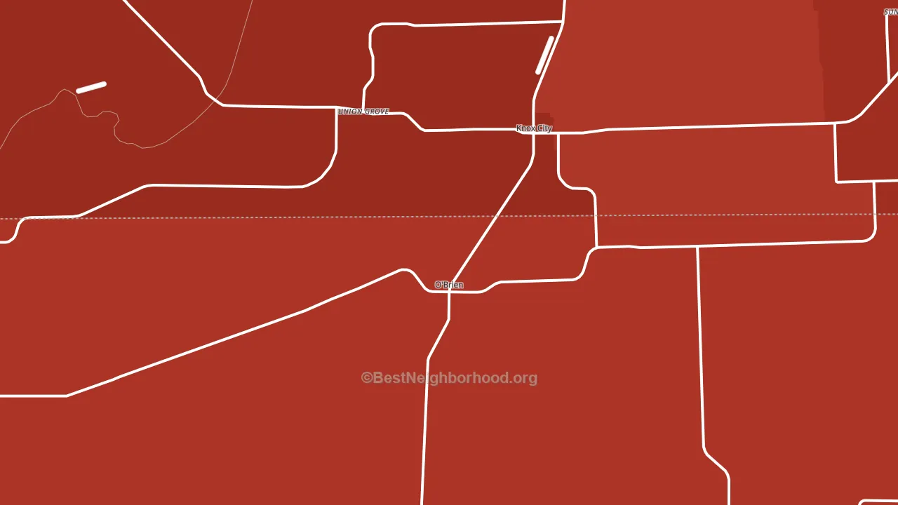 O'Brien, TX block-group political-lean map