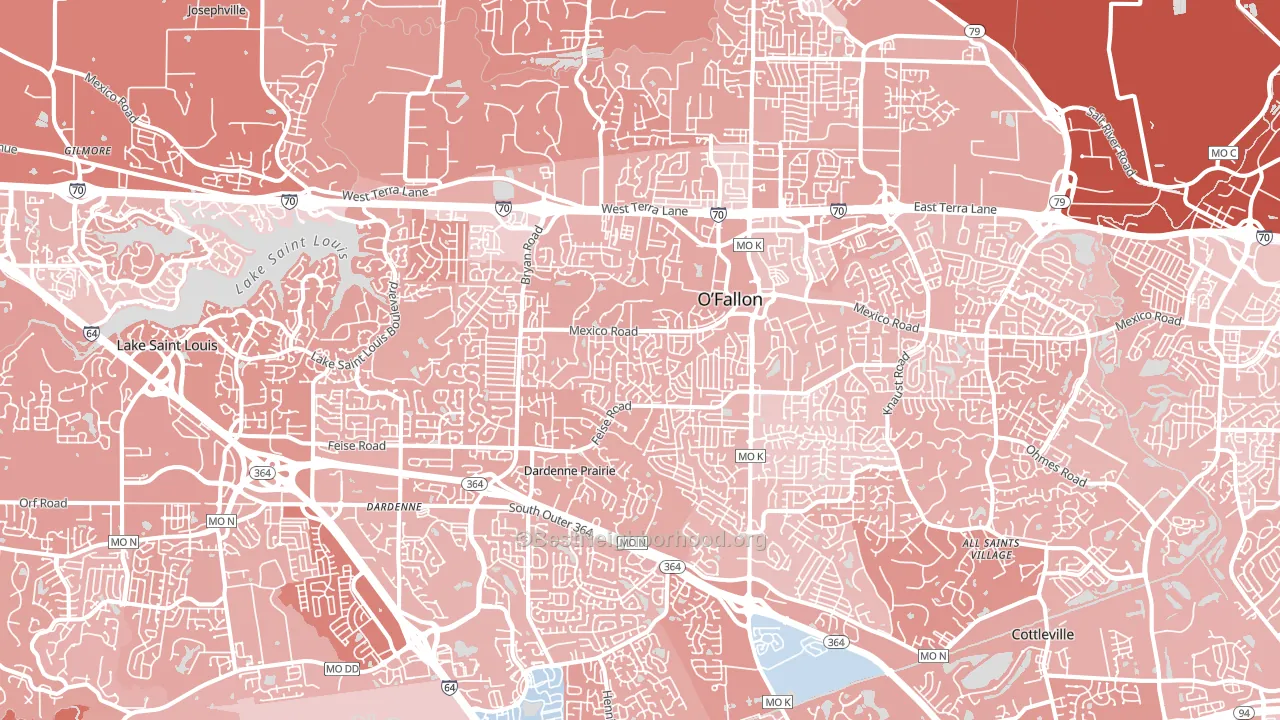 O'fallon, MO block-group political-lean map