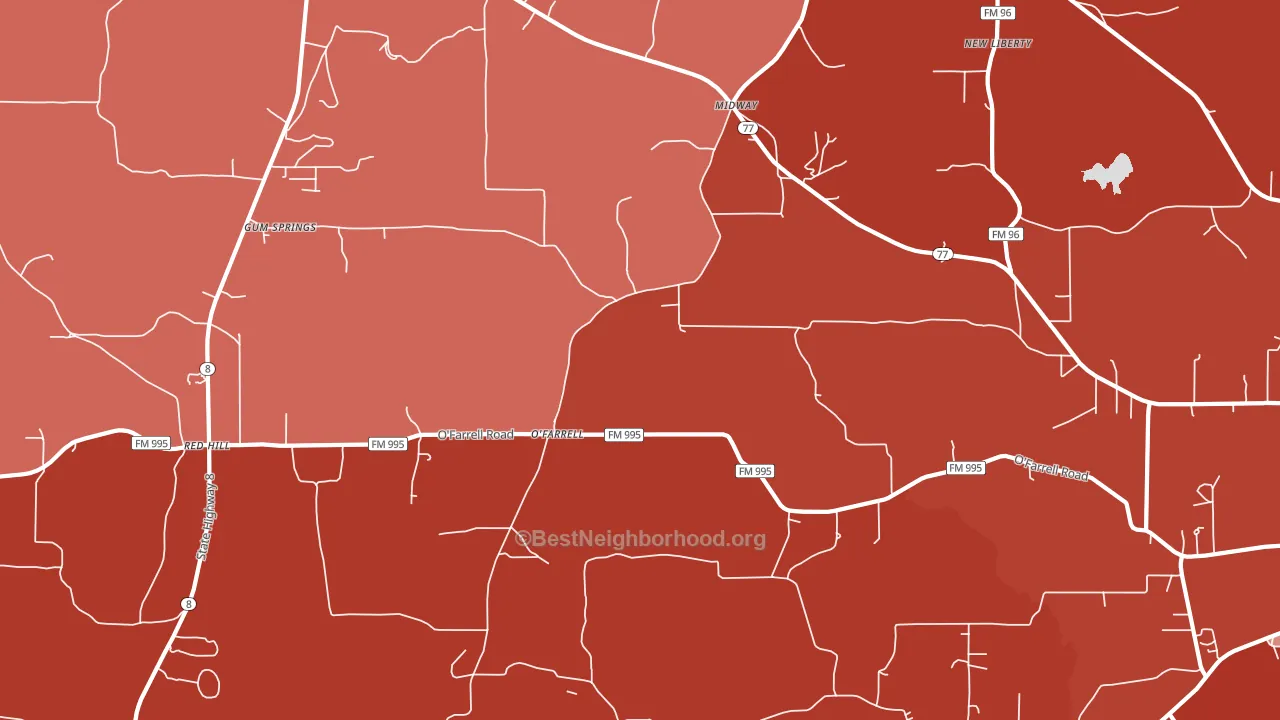 O'Farrell, TX block-group political-lean map
