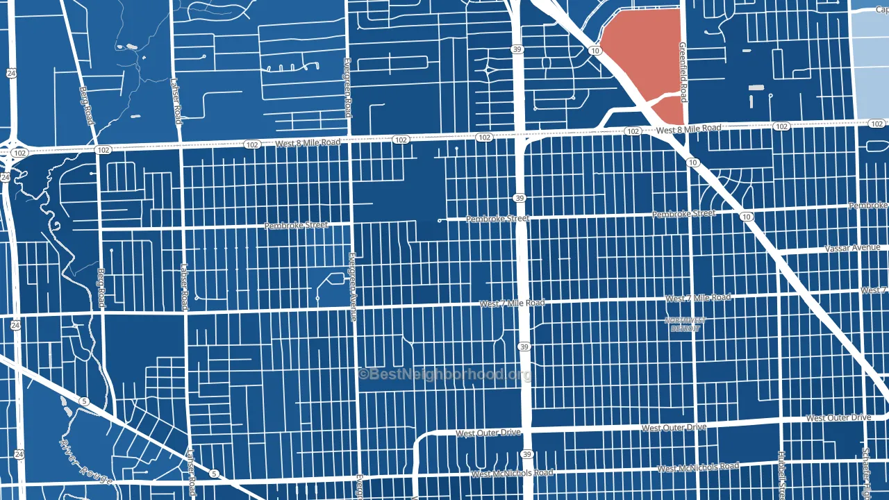 O Hair Park, Detroit, MI block-group political-lean map