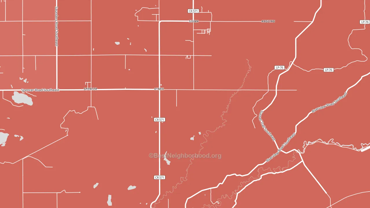 O'neil, MI block-group political-lean map