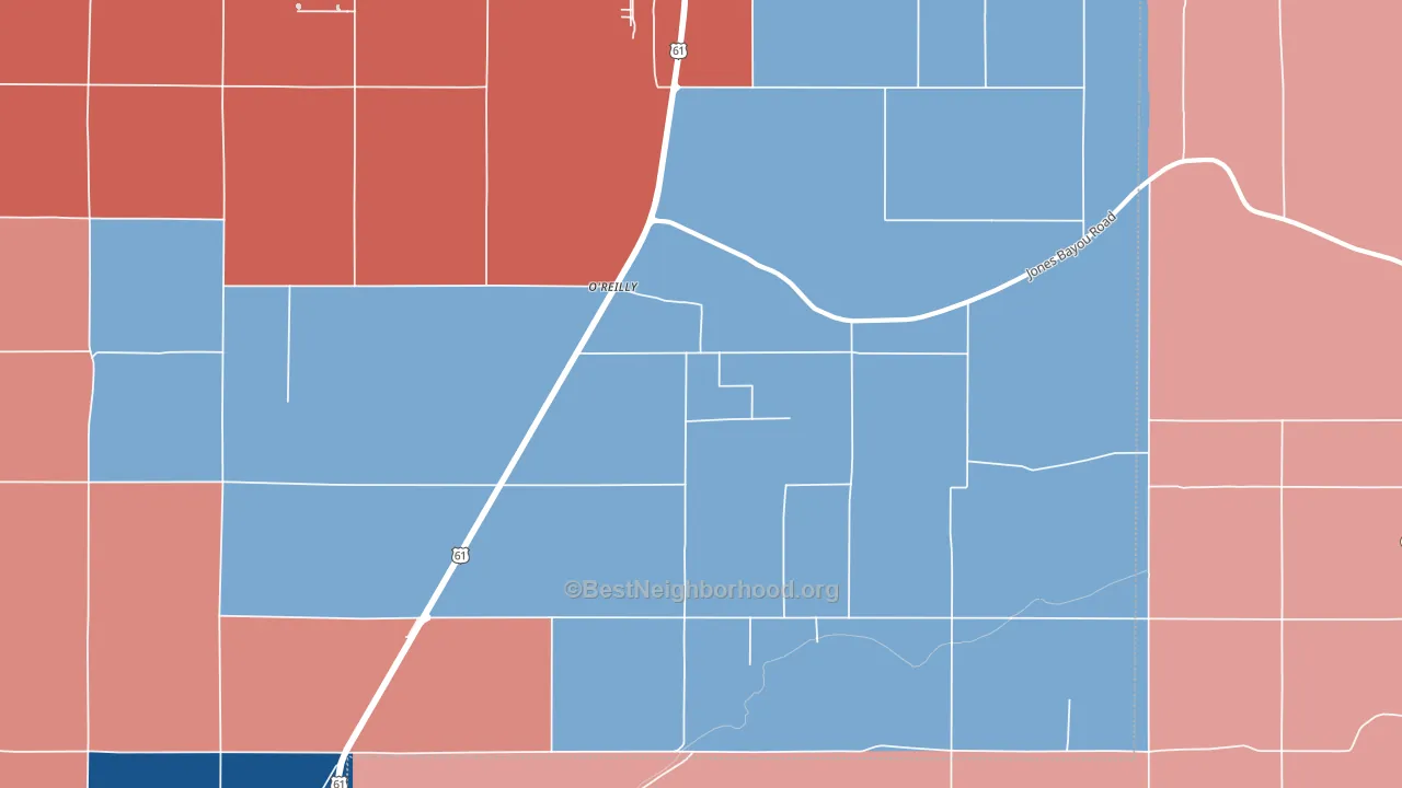 O'reilly, MS block-group political-lean map