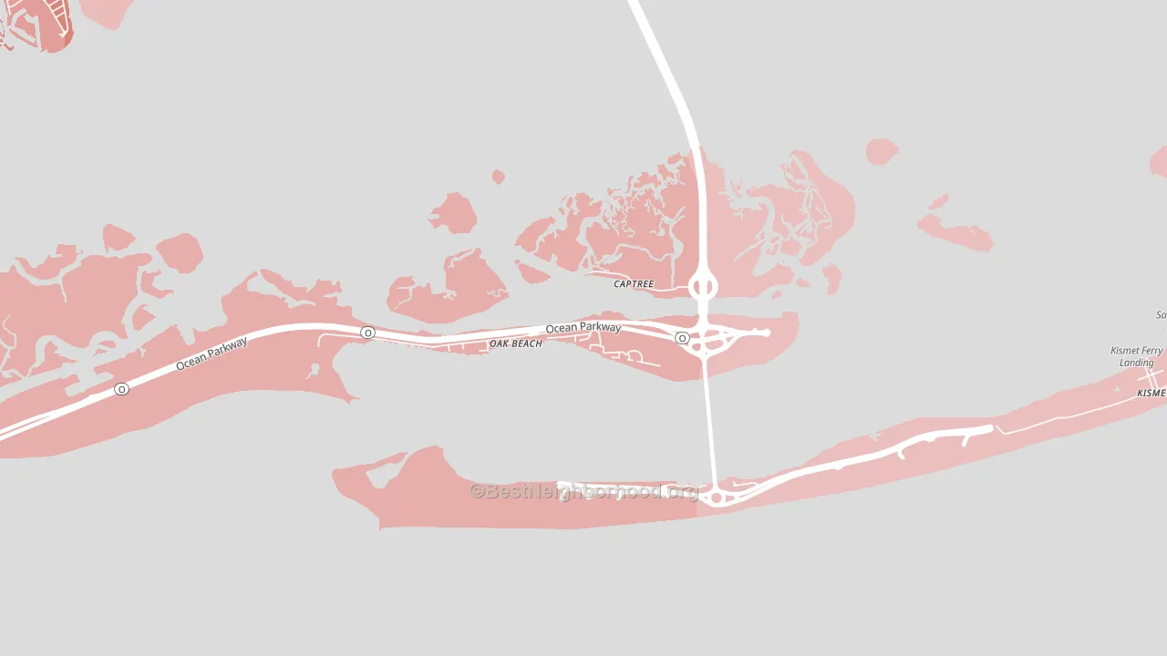 Oak Beach, NY block-group political-lean map