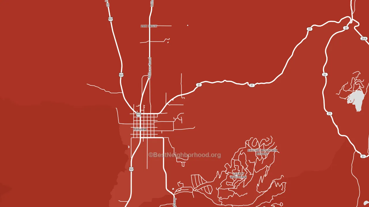 Oak Creek, UT block-group political-lean map