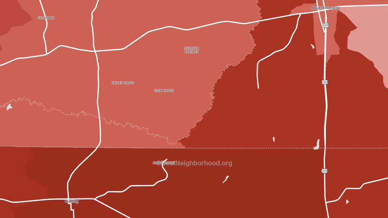 Oak Flat, TX block-group political-lean map