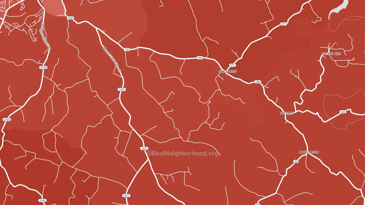 Oak Forest, KY block-group political-lean map