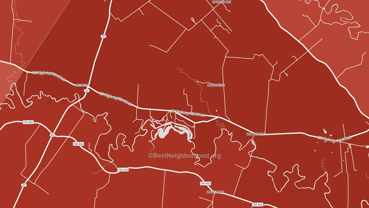 Oak Forest, TX block-group political-lean map