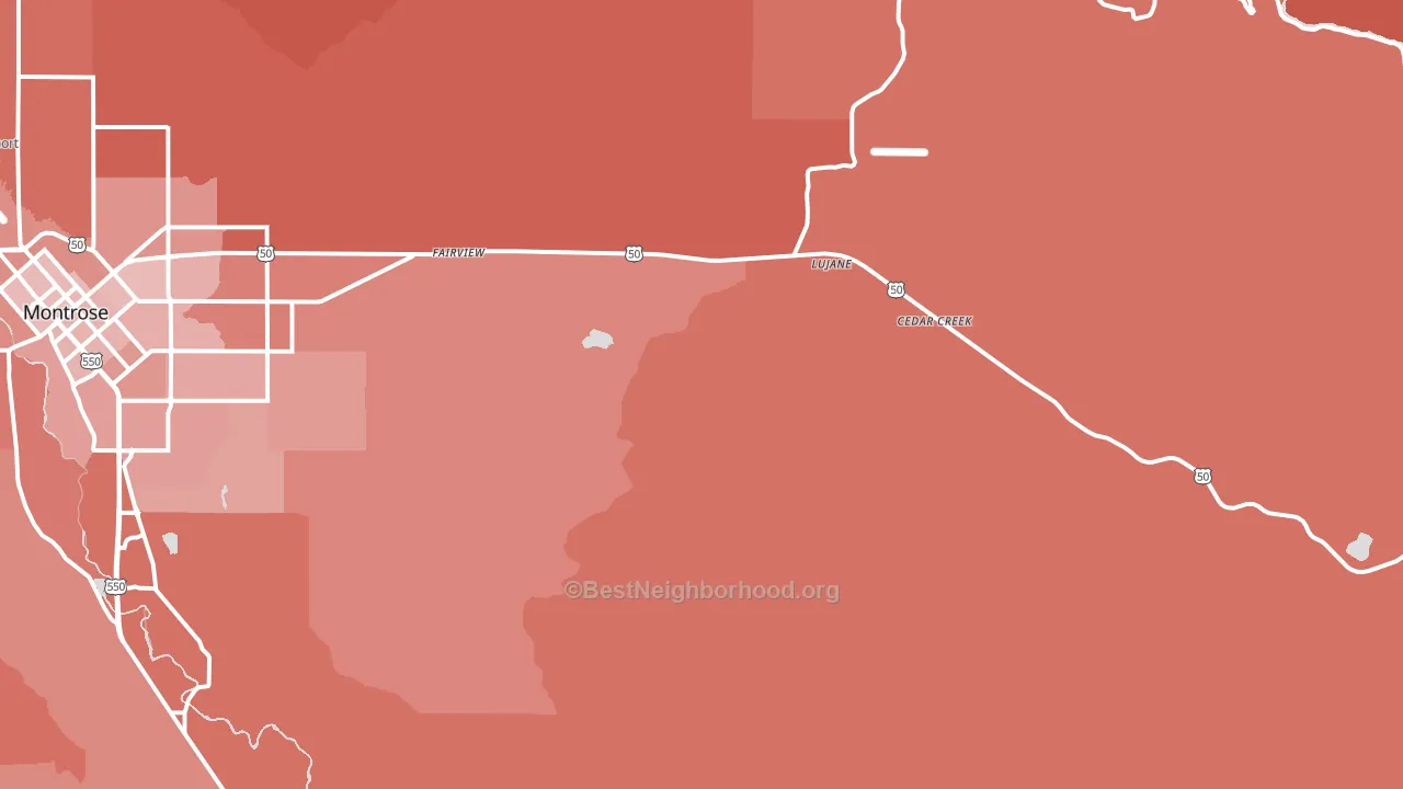 Oak Grove, CO block-group political-lean map