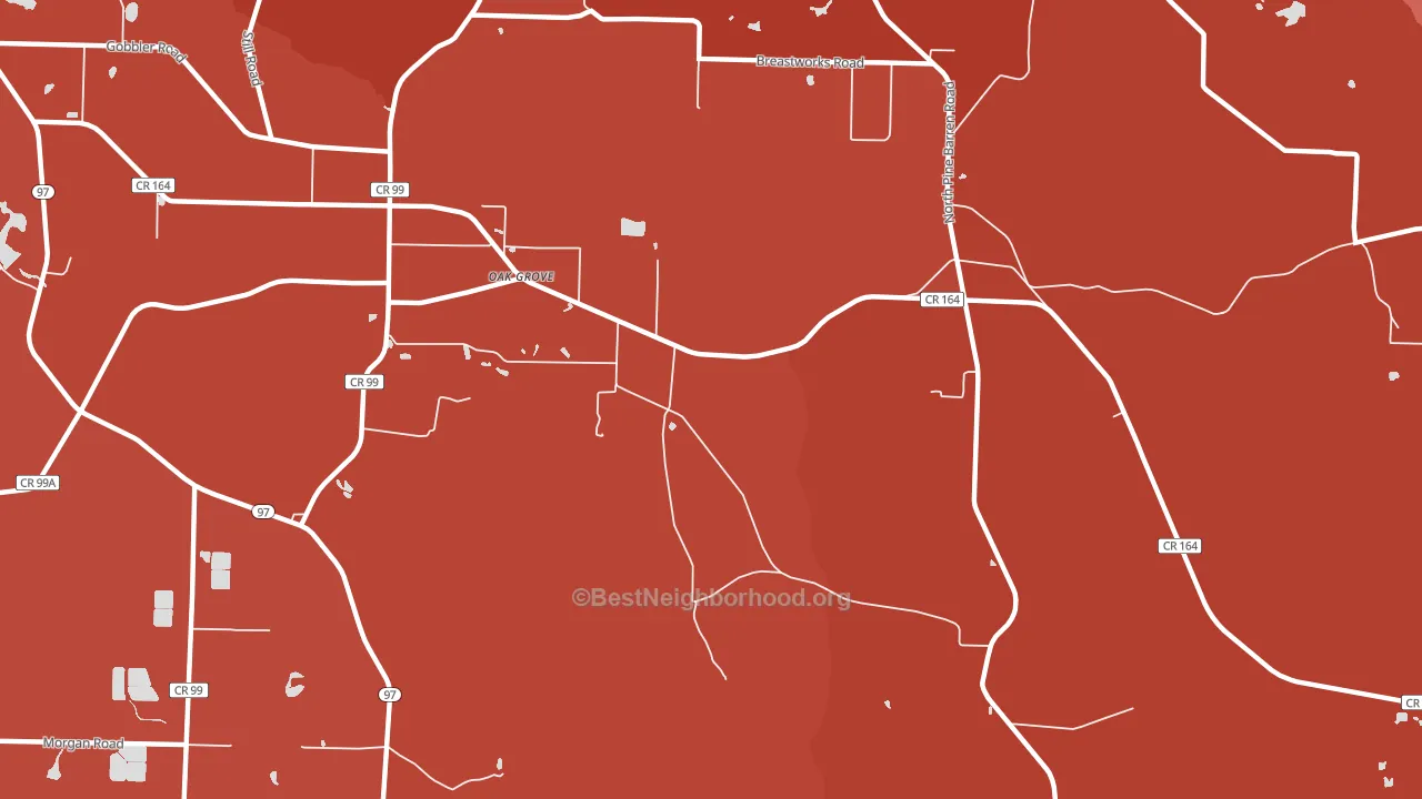 Oak Grove, FL block-group political-lean map